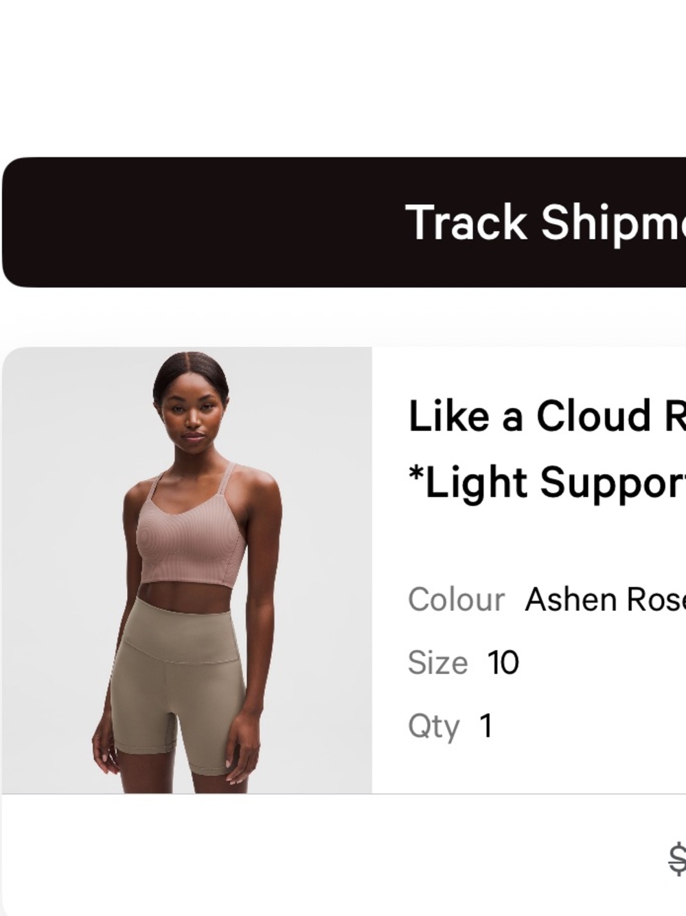 Lululemon Like A Cloud Longline Ribbed Sports Bra Ashen Rose size 10 - Picture 4 of 5